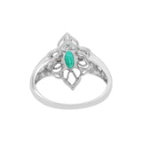 Natural Emerald and Diamond 925 Sterling Silver Gold plated Ring