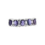 Natural Tanzanite 925 Sterling Silver Gold plated Ring