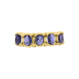 Natural Tanzanite 925 Sterling Silver Gold plated Ring