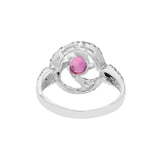 Natural Ruby and Diamond 925 Sterling Silver Designer Ring