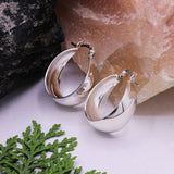 925 Sterling Silver Chunky Hoop Earrings