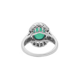 Natural Green Onyx and Cubic Zircon 925 Sterling Silver Ring
