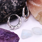 925 Sterling Silver Thick Bamboo Hoops Earring