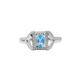 Natural Blue Topaz Designer 925 Sterling Silver Ring