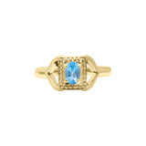Natural Blue Topaz Designer 925 Sterling Silver Ring