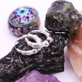 925 Sterling Silver Thick Bamboo Hoops Earring