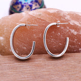 925 Sterling Silver Classic Half Hoop Earring