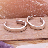 925 Sterling Silver Classic Half Hoop Earring