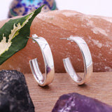 925 Sterling Silver Classic Half Hoop Earring