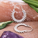 Designer Tribal Hoop 925 Sterling Silver Earrings