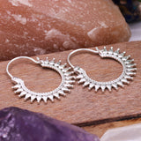 Designer Tribal Hoop 925 Sterling Silver Earrings