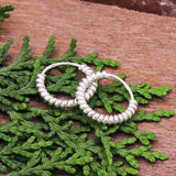 925 Sterling Silver Twisted Hoops Earrings