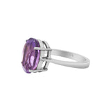 Natural Oval Amethyst Designer 925 Sterling Silver Ring