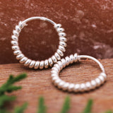 925 Sterling Silver Twisted Hoops Earrings