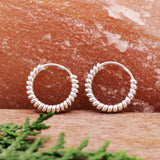 925 Sterling Silver Twisted Hoops Earrings