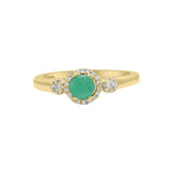 Natural Emerald and Cubic Zircon Designer 925 Sterling Silver Ring