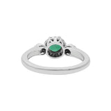 Natural Emerald and Cubic Zircon Designer 925 Sterling Silver Ring