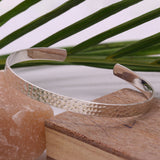925 Sterling Silver Hammered Cuffs Bracelets