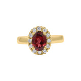 Garnet and Cubic Zircon Designer 925 Sterling Silver Ring