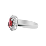 Garnet and Cubic Zircon Designer 925 Sterling Silver Ring