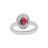 Garnet and Cubic Zircon Designer 925 Sterling Silver Ring