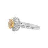 Designer Citrine and Cubic Zircon 925 Sterling Silver Gold Plated Ring
