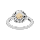 Designer Citrine and Cubic Zircon 925 Sterling Silver Gold Plated Ring