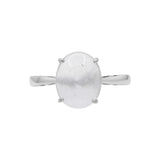 Natural White Moonstone 925 Sterling Silver Designer Ring