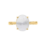 Natural White Moonstone 925 Sterling Silver Designer Ring