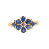 Blue Sapphire and Diamond 925 Sterling Silver Designer Ring