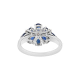 Blue Sapphire and Diamond 925 Sterling Silver Designer Ring