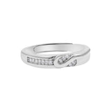 Natural Cubic Zircon Unisex 925 Sterling Silver Designer Band Ring