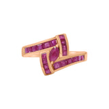 Natural Ruby 925 Sterling Silver Designer Gold Plated Ring