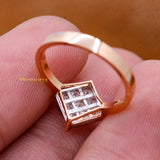 Square Shaped Diamond 18k Rose Gold Ring