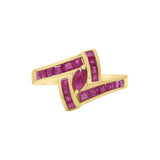 Natural Ruby 925 Sterling Silver Designer Gold Plated Ring