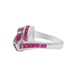 Natural Ruby 925 Sterling Silver Designer Gold Plated Ring