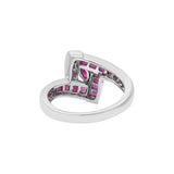 Natural Ruby 925 Sterling Silver Designer Gold Plated Ring
