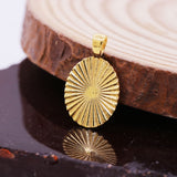 925 Sterling Silver Engraved Sunburst Gold Plated Pendant
