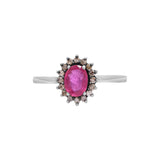 Natural Ruby and Diamond 925 Sterling Silver Gold Plated Designer Ring