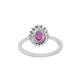 Natural Ruby and Diamond 925 Sterling Silver Gold Plated Designer Ring
