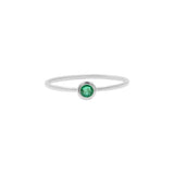 Round Emerald 925 Sterling Silver Gold Plated Ring