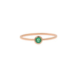 Round Emerald 925 Sterling Silver Gold Plated Ring