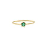 Round Emerald 925 Sterling Silver Gold Plated Ring