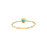 Round Emerald 925 Sterling Silver Gold Plated Ring