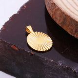 925 Sterling Silver Engraved Sunburst Gold Plated Pendant