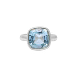 Natural Blue Topaz 925 Sterling Silver Gold Plated Ring