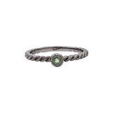 Natural Green Sapphire Twisted Wire 925 Sterling Silver Gold Plated Ring