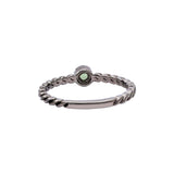 Natural Green Sapphire Twisted Wire 925 Sterling Silver Gold Plated Ring