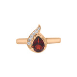 Elegant Garnet and Cubic Zircon 925 Sterling Silver Gold Plated Ring