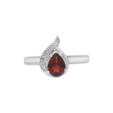 Elegant Garnet and Cubic Zircon 925 Sterling Silver Gold Plated Ring